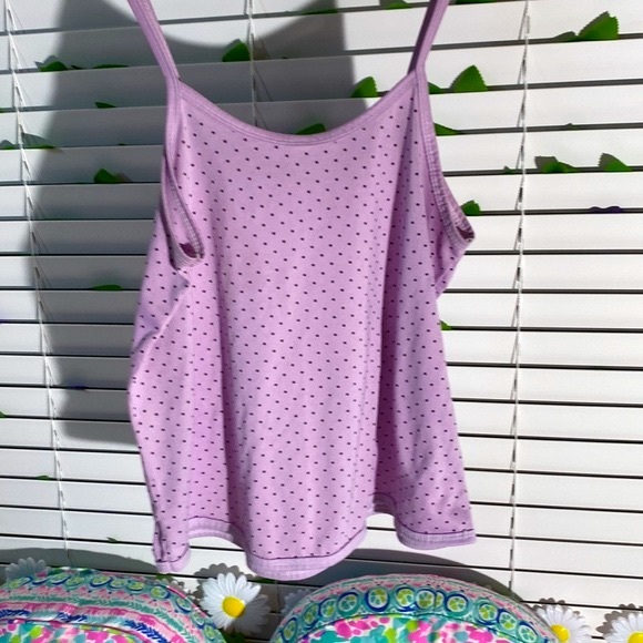KAFA Confections lavender cami with black ruffle neck and black pin dots - Picture 4 of 6